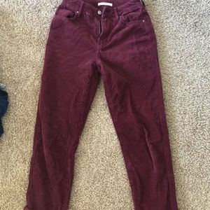 red corduroy mom jeans